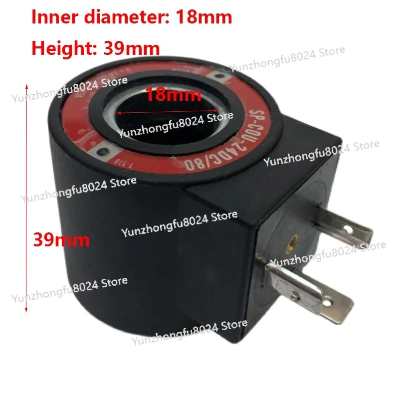 

Solenoid Valve Coil SP-COU-24DC/80 SP-COU-12DC/80 Inner Diameter 18mm High 39mm SP-COI-230/50/60/80 SP-COI-110/50/60/80