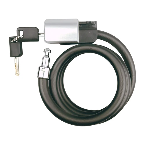 Imagen 2 del producto Cable de bloqueo antirrobo para bicicleta, bobina con soporte de montaje y llaves, accesorios para bicicleta, cadena de bloqueo para seguridad de bicicleta, 4 pies