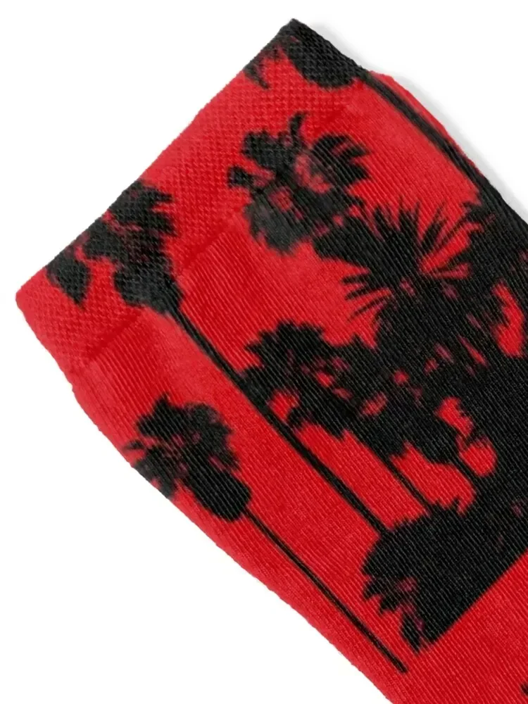 Red Palm Trees Socks crazy colored Socks Women Men's