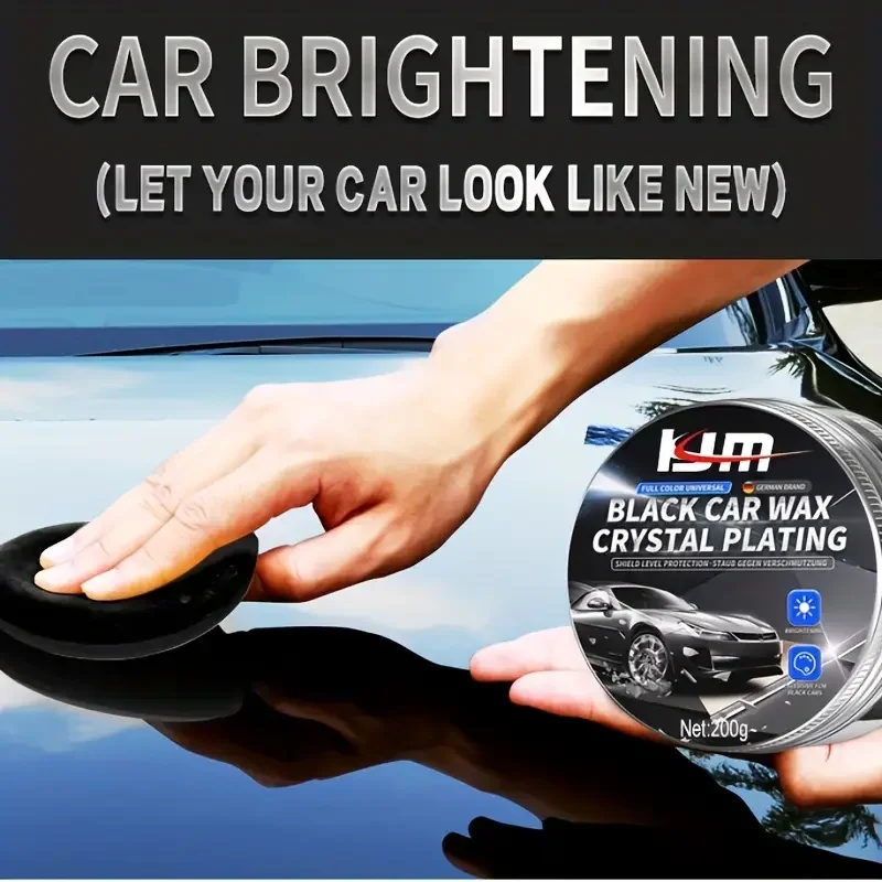 Cera per auto nera con placcatura in spugna di cristallo, rivestimento impermeabile e idrofobico, migliora la lucentezza e la protezione, facile da usare,