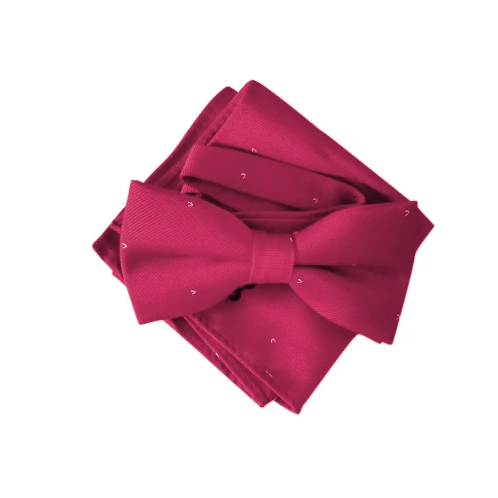 Ikepeibao Men's Neckwear Tuxedo Navy Wine Red V Shape Bowtie Handkerchief Sets Adjustable Bow Tie