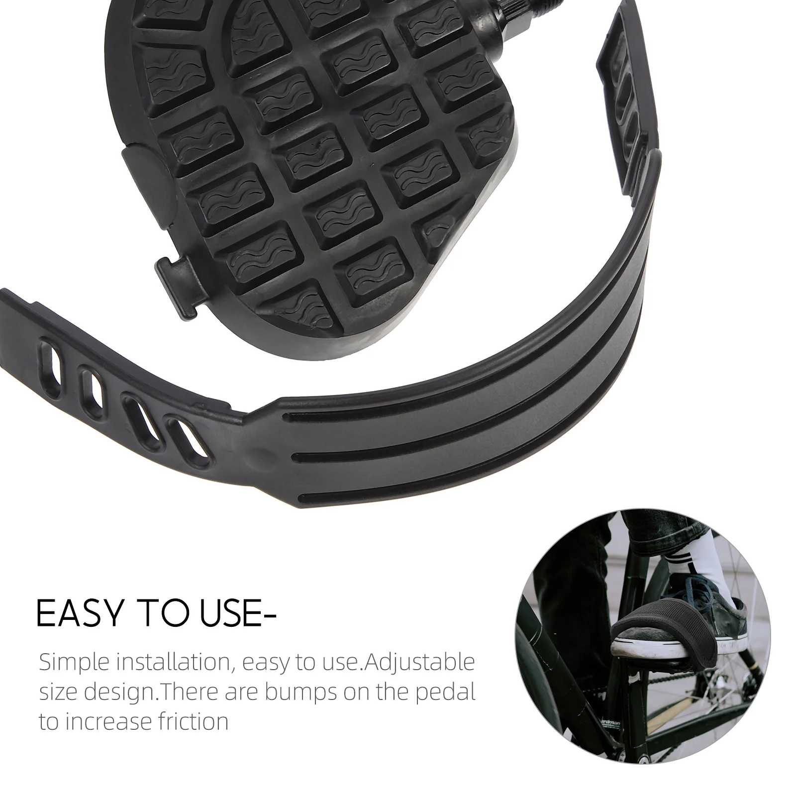 

1Pair Exercising Bike Pedals Plastic Foot Pedals for Indoor Cycling Stable Flat Supplies Smooth Rotation No