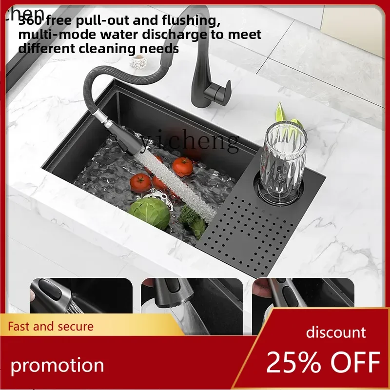 

HT Kitchen Sink 304 Stainless Steel Island Counter Bar Single Sink Vegetable Basin Dishsink Household