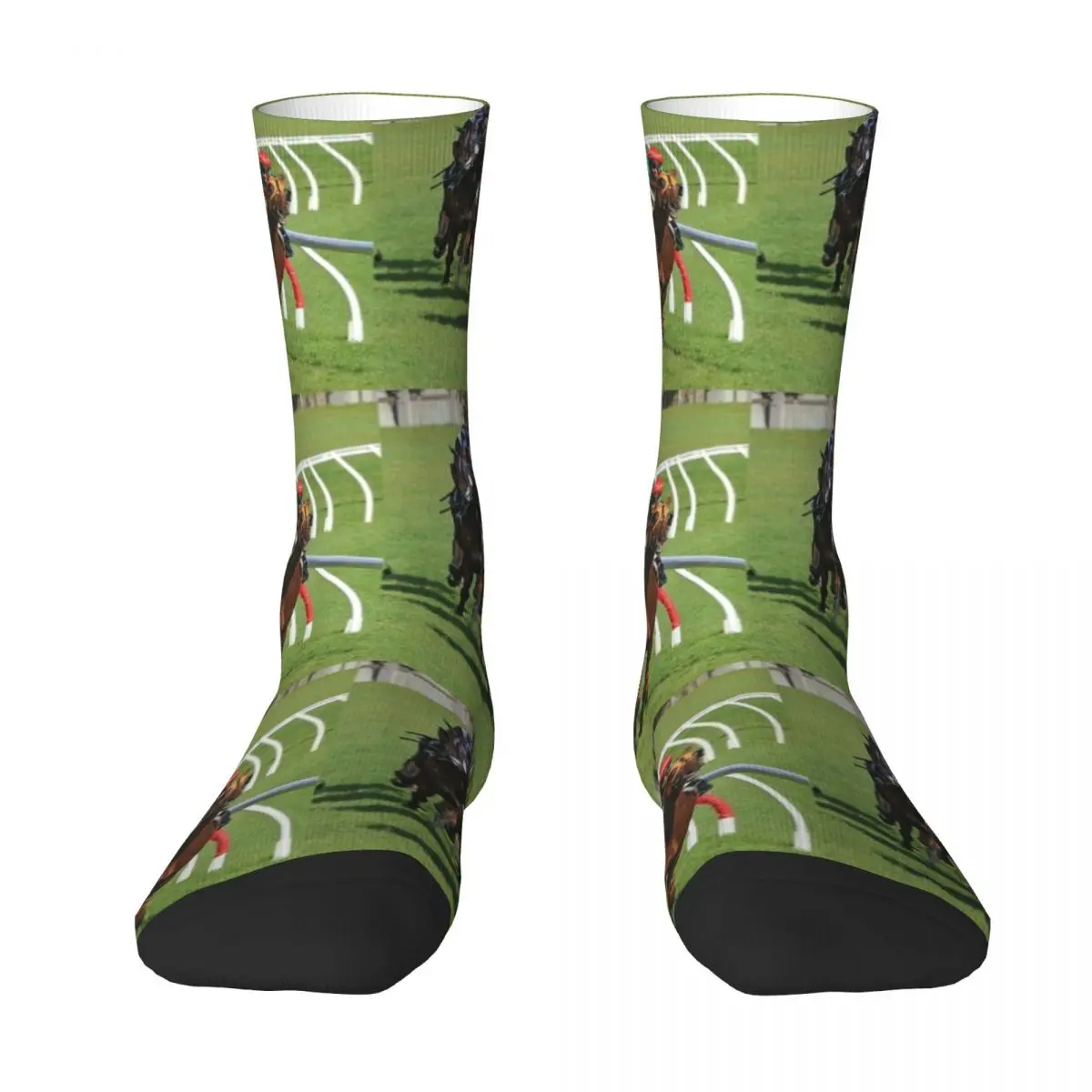 

Horse racing action Socks christmass gift fashionable designer brand gym Socks Male Women's