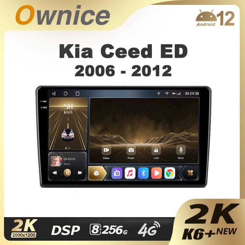 Ownice K6+ 2K for Kia Ceed ED 2006 - 2012 Car Radio Multimedia Video Player Navigation Stereo GPS Android 12 No 2din 2 Din DVD