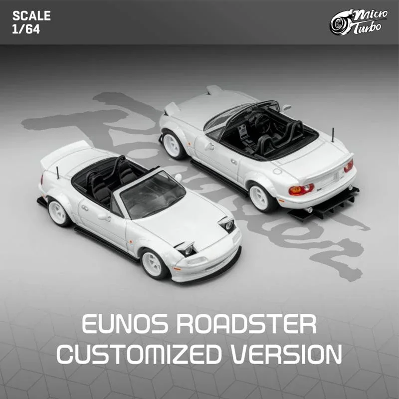 

MT 1:64 MX5 Pandem Rocket Bunny Eunos Roadster NA Металлическая белая модель автомобиля, игрушки, литая под давлением диорама MicroTurbo
