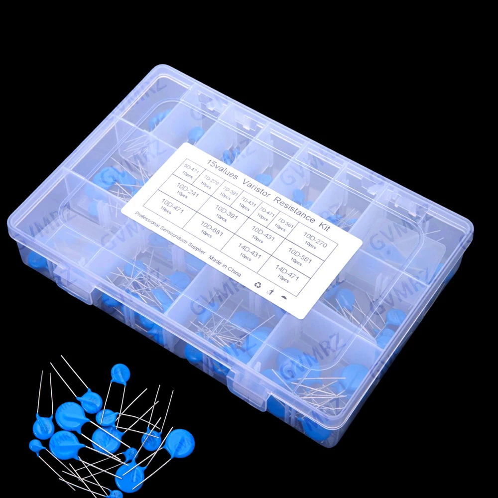 15Values 10D391 10D431 10D561 10D471 10D681 ​​Varistors 150PCS 5D471 7D270 7D391 7D431 7D471 7D561 10D270 10D241  14D431