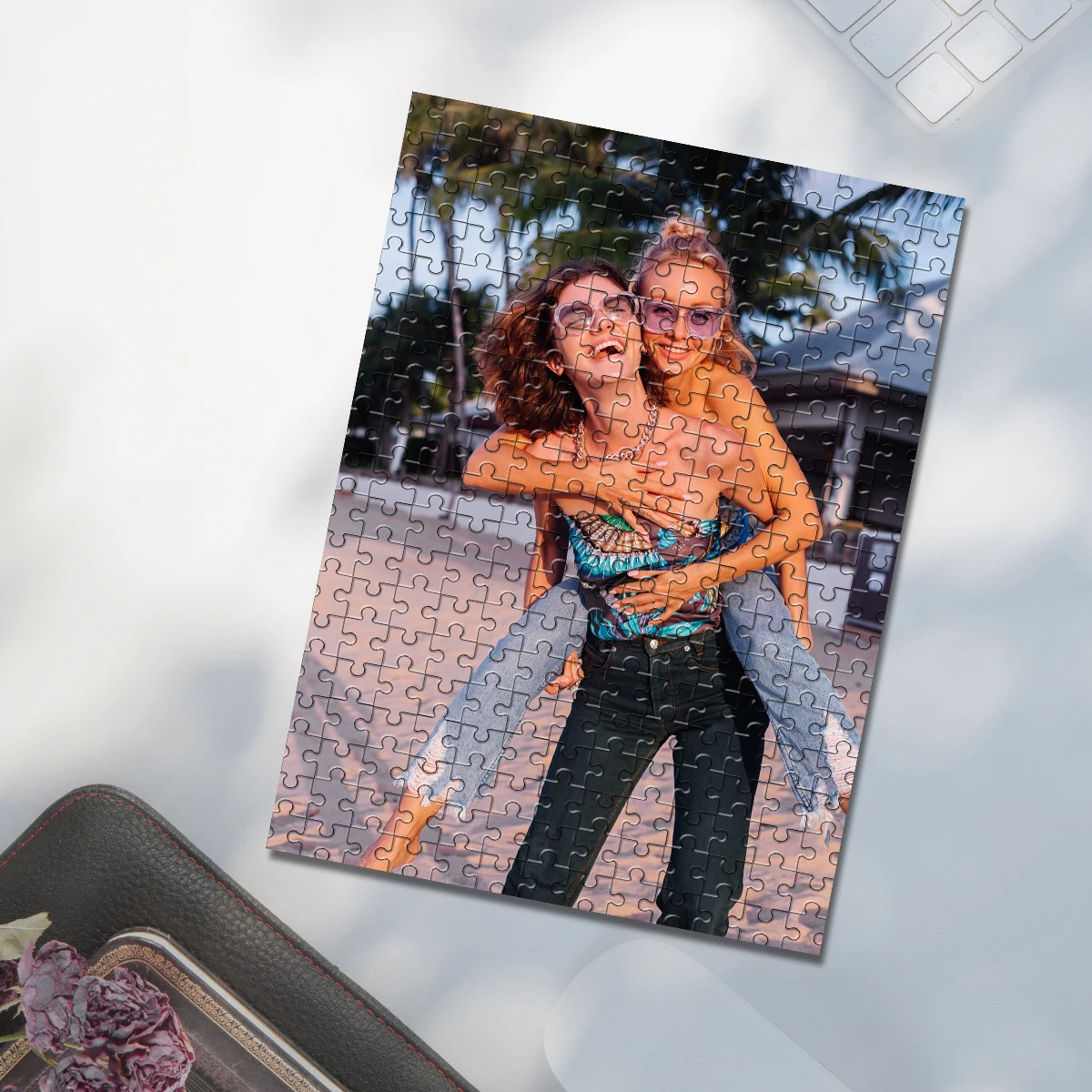 35/300/500/1027 Buah Puzzle Foto Kustom Yang Dipersonalisasi Teman Puzzle Foto Yang Dipersonalisasi untuk Pesta Liburan Pernikahan Ulang Tahun Valentin