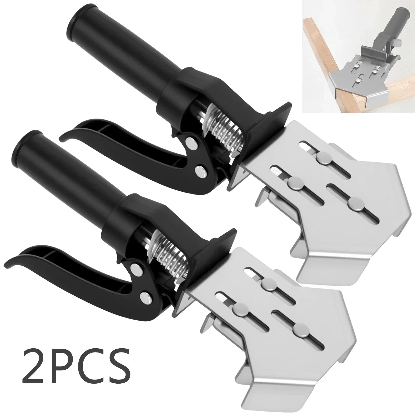 yes2Pcs Stainless Steel Right Angle Clamp Precise Angle Corner Clamp Firm Clamping 90 Degree Corner Clip for Woodworking