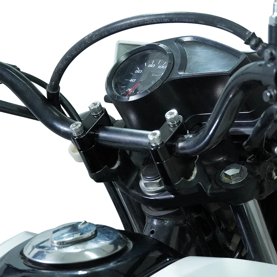 Rehausseur Guidon Moto 22 Mm Aluminium Noir – +30 Mm Confort – Universel Kawasaki Yamaha Etc.