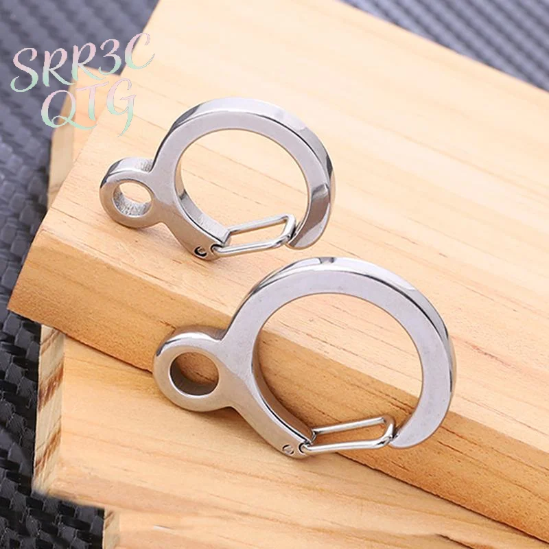 2/5Pcs Stainless Steel Key Ring Spring Snap Hook Keychain Pendant Clasp Outdoor Backpack Waist Strong Bearing Carabiner Buckle