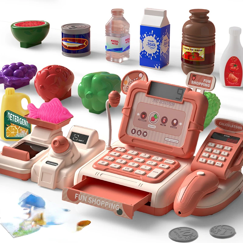 Children's Supermarket Cash Register Toy Simulation Multifunctional Puzzle Girls Playing House Cash Register