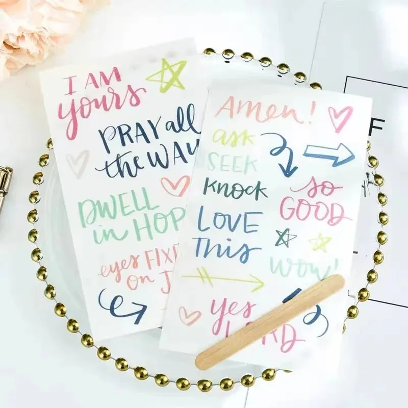 خمر الجمالية سكرابوكينغ فرك على ملصق DIY مجلة نقل ملصقات لمذكرات ألبوم صور الديكور لوازم الحرفية #6