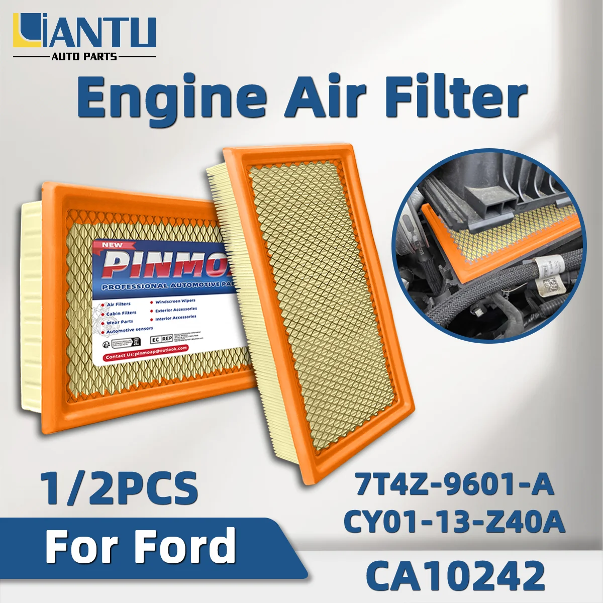 

1/2pcs Suitable For Mazda 6 V6/Cx-9 Ford Edge/Taurus High-Efficiency Precision Engine Intake Filter CY01-13-Z40A 7T4Z9601A