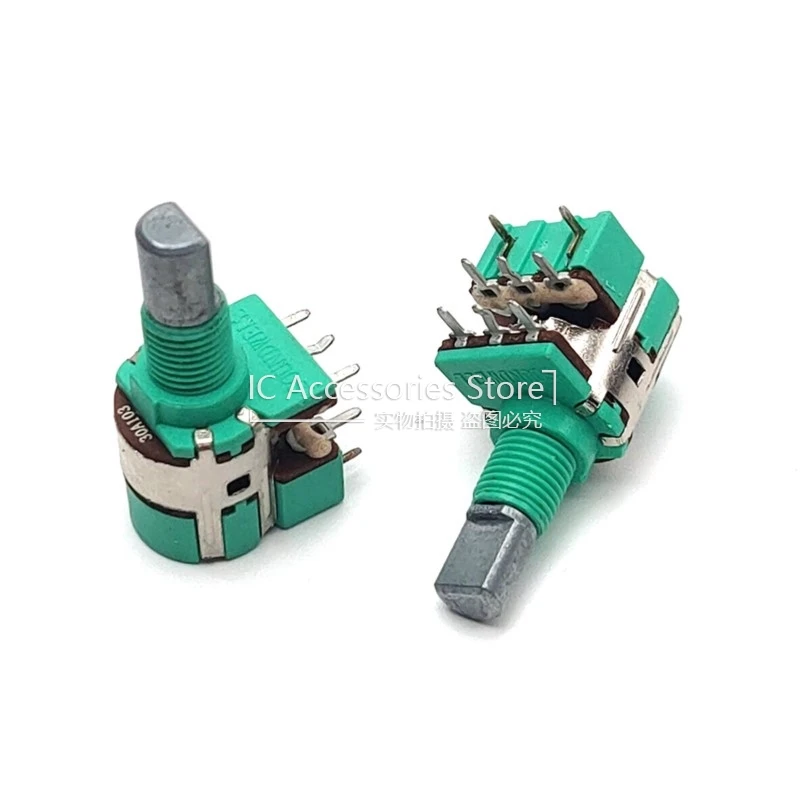 5PCS RK128 Dual Connected Switch A10K A103 30A103 8-Pin Half Axis 15MM Volume Adjusting Potentiometer