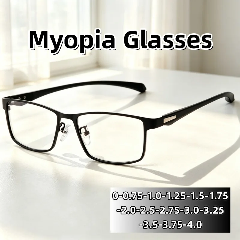 New stylish retro Anti-Blue Light Myopia Glasses Trendy Square-Frame Eyewear Outdoor Driving Near Sight Eyeglasses for Women Men