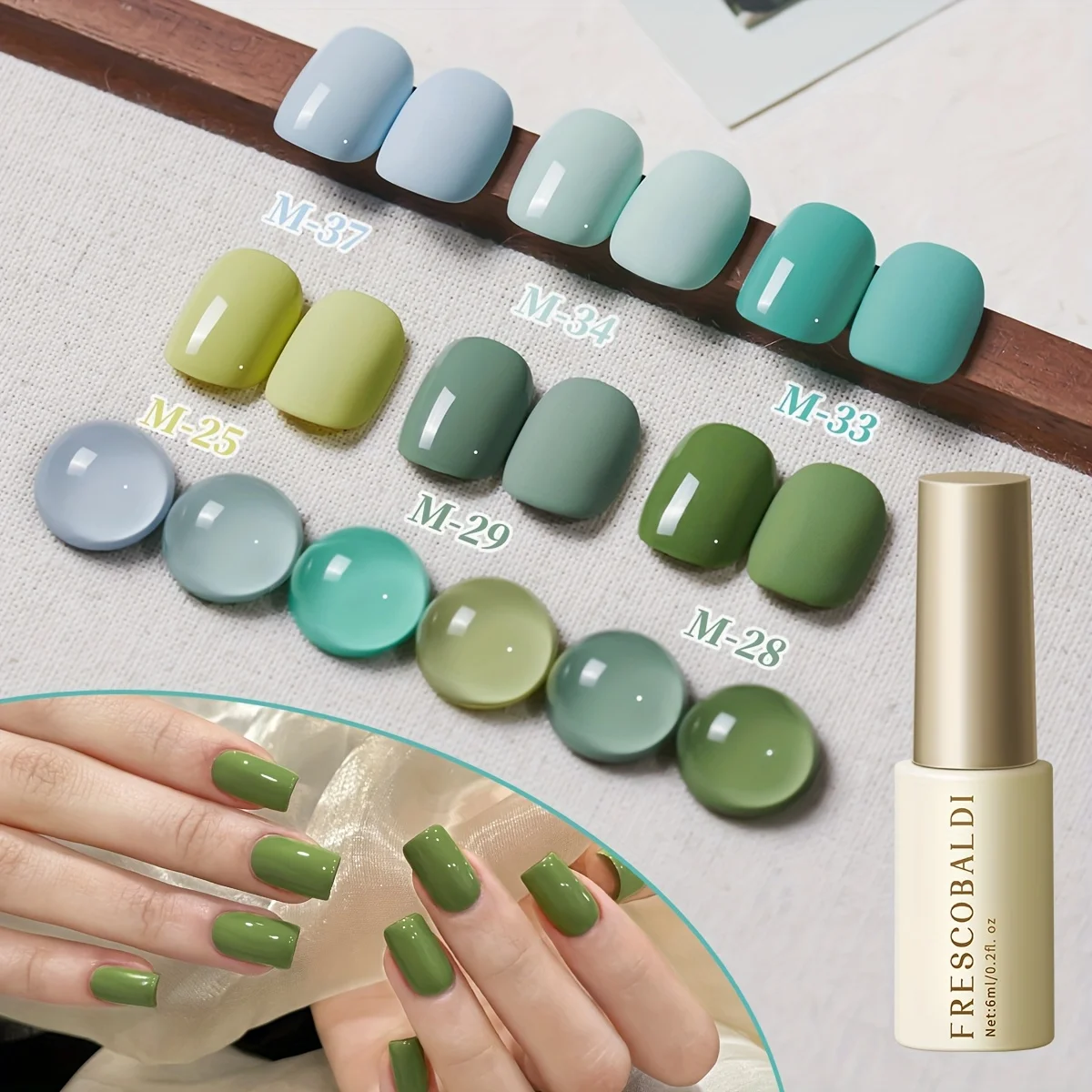 6pcs Cyan Set --- Cyan Series Nail Polish Glue 2025 New Cyan Dark Green White Popular Color Nail Polish Glue for Nail Salon