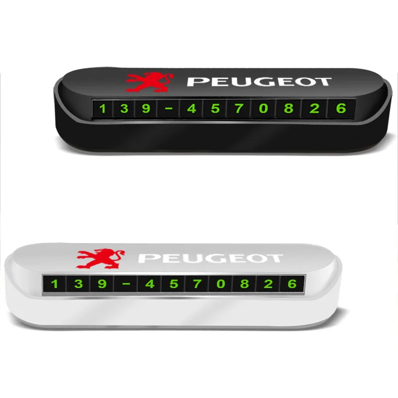 Luminous Car Temporary Parking Card Phone Number Plate Sticker for Peugeot 407 3008 307 308 206 508 208 207 607 106 301 408 5008 - view 3