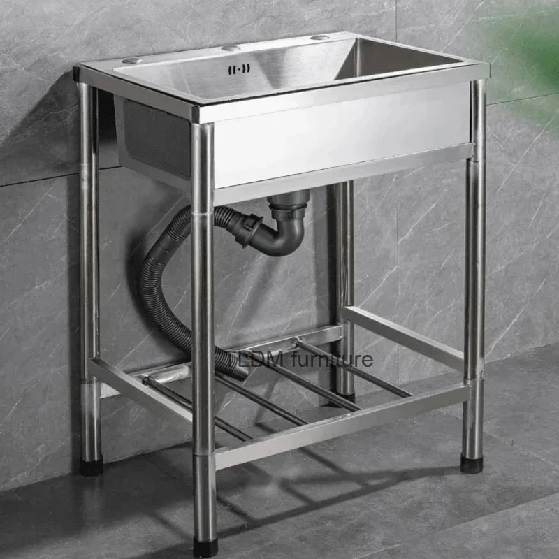 Stainless Steel Kitchen Sinks Thickened Modern Commercial Hand Washing Sinks for Restaurant Home Multifunctional Kitchen Sink