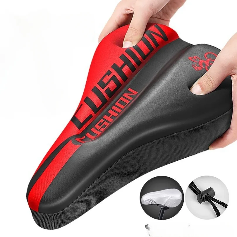 New Thickened Road Seat Bicycle Cushion Cover MTB Mountain Bicycle Silicone Cushion Thickened Road Seat Ultra Soft Cushion Cover