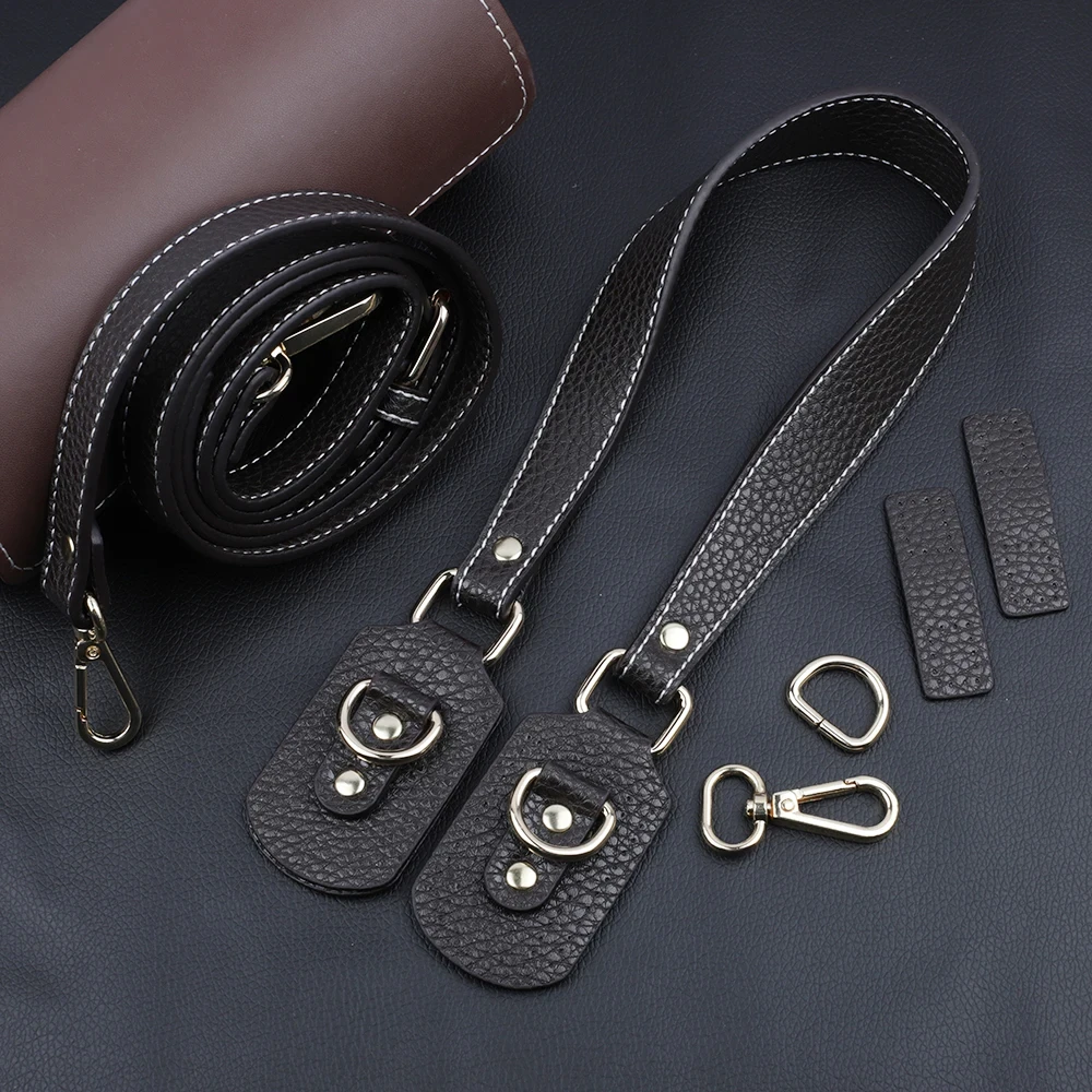 3 Pcs/Set Soft Leather Shoulder Bag Strap Handles Bag Replacement for DIY Handmade Woven Bag Knitting Crochet Handbag Sewing