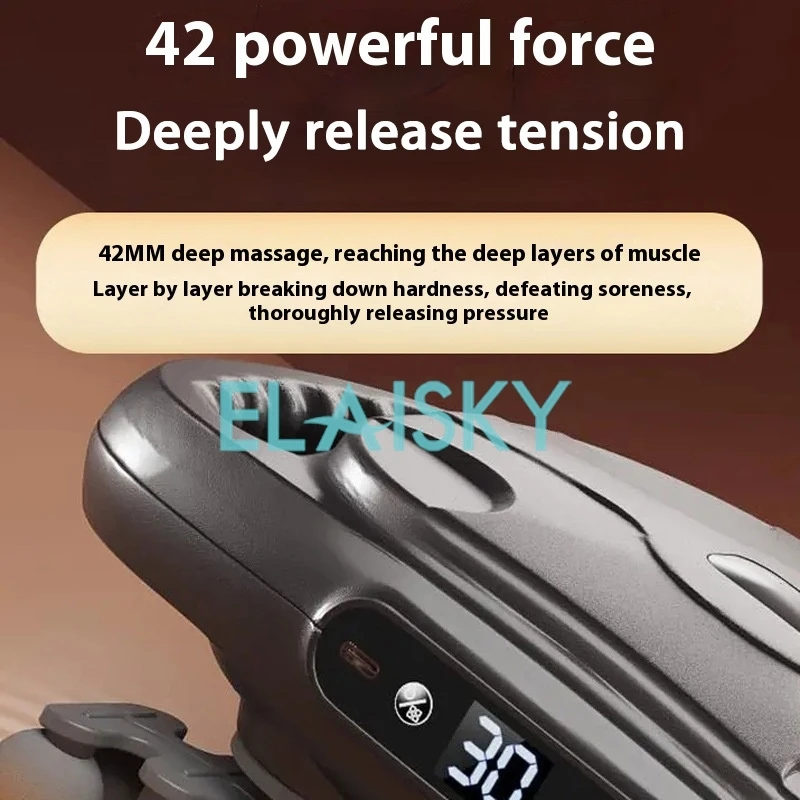 Dispositivo de massagem 42 cabeça profissional fáscia arma elétrica greve profunda relaxar músculos ombro pescoço pernas lombar corpo coluna massageadores