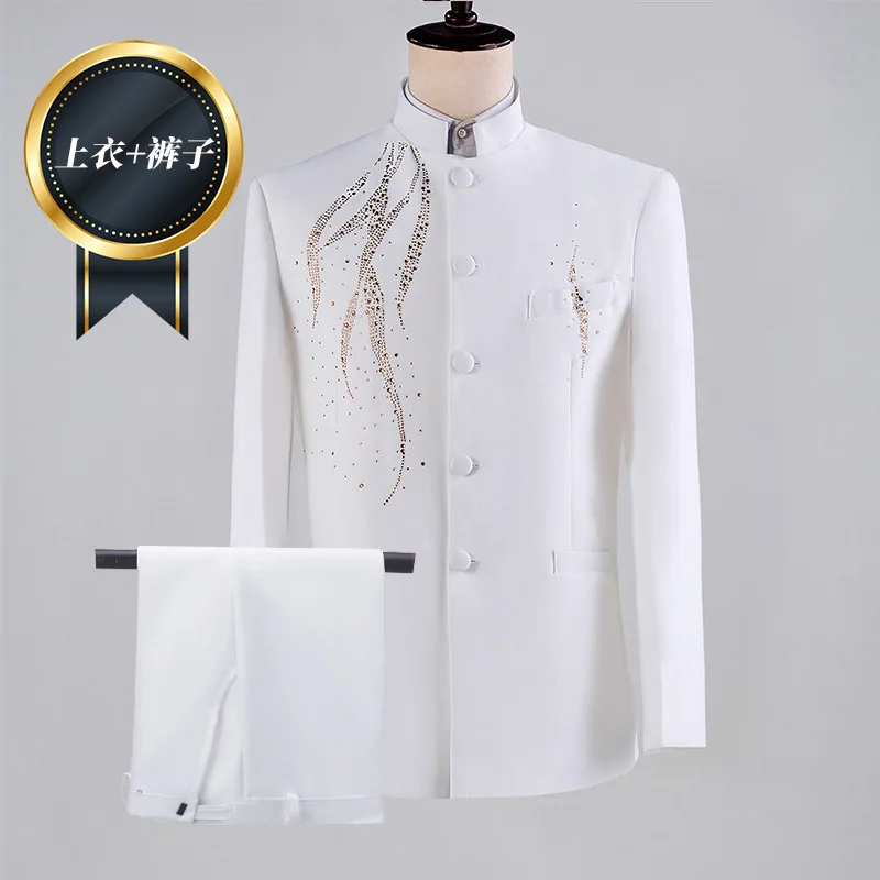 

Z561Singer Chinese style best man wedding performance clothes men's clothing art examination suit