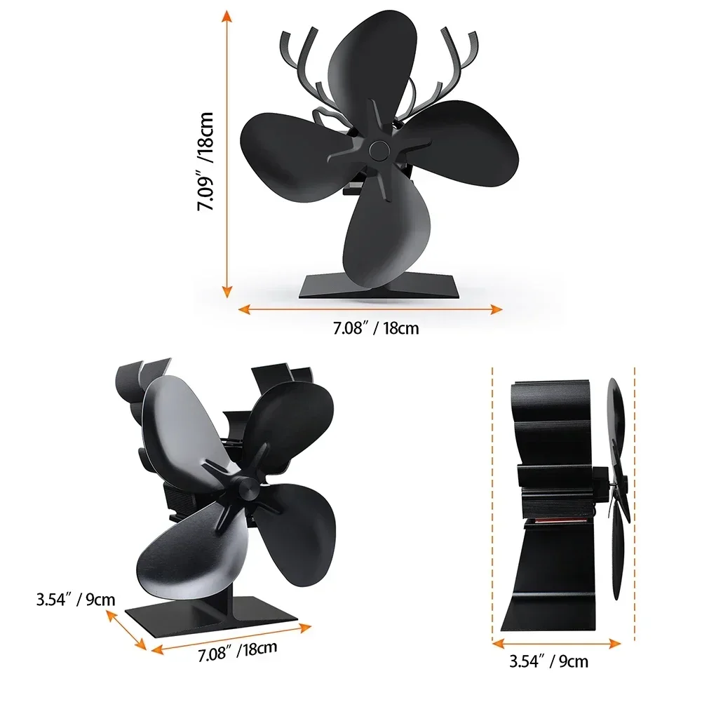 Overheating Protected Fireplace Fan Automatic Protection Mechanism Ensures Motor and Thermoelectric Module Safety