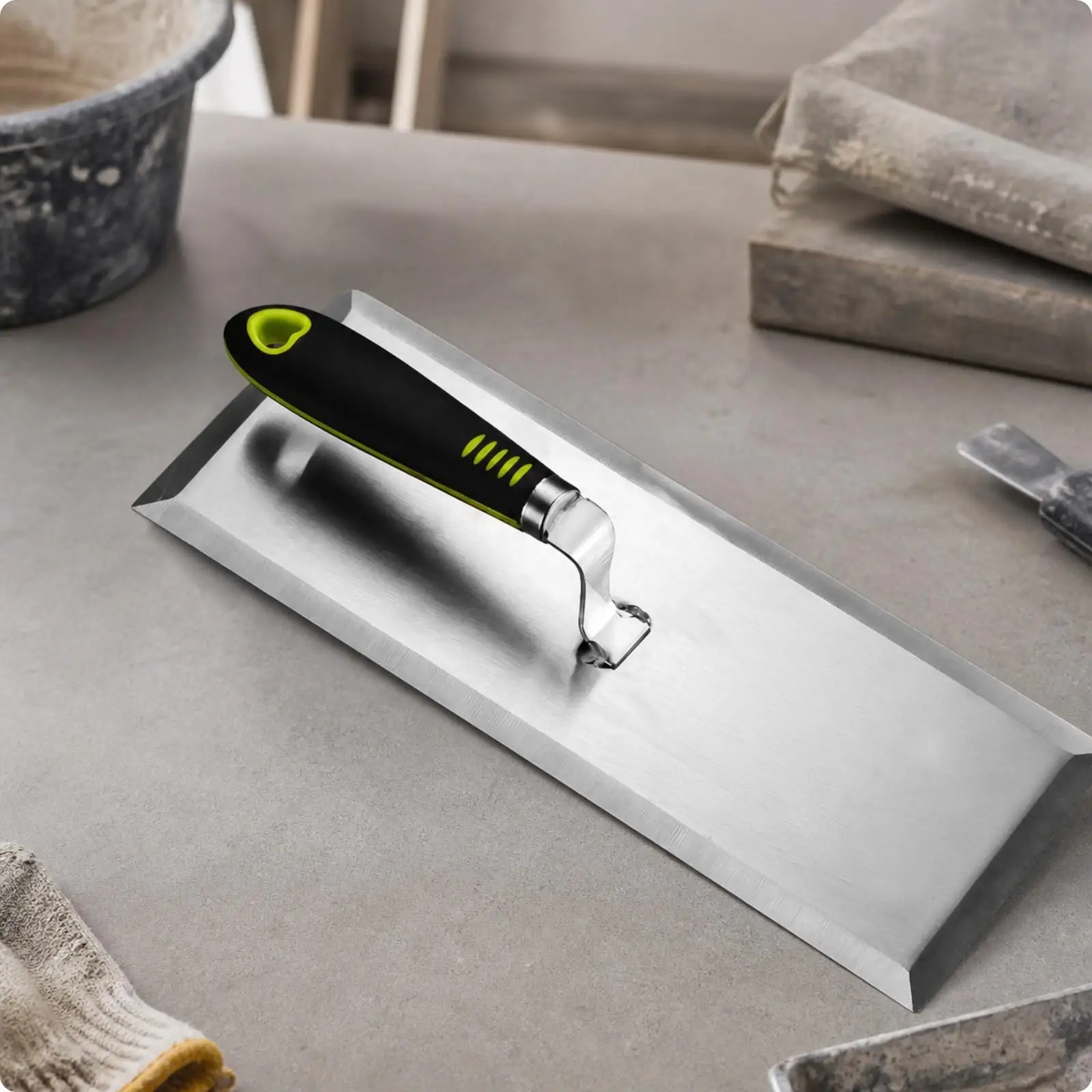 Angle Design Steel Plastering Trowel for Concrete Smoothing and Mortar Leveling Tool for DIY Enthusiasts
