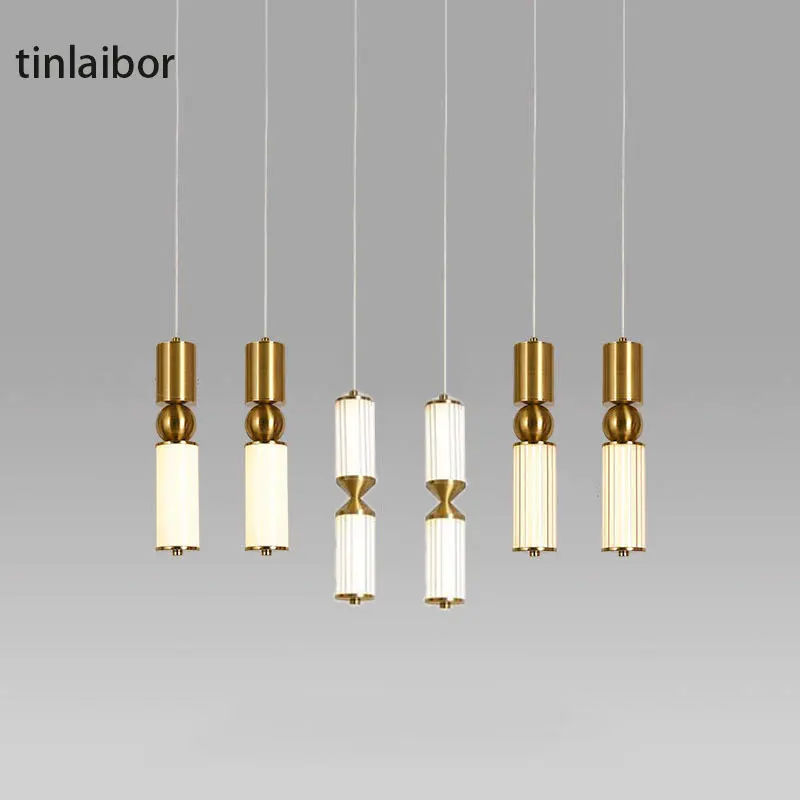 

White Tube LED Pendant light luxury Drop light Bedroom Bar Aisle Bedside restaurant Background wall decoration Drop lamp