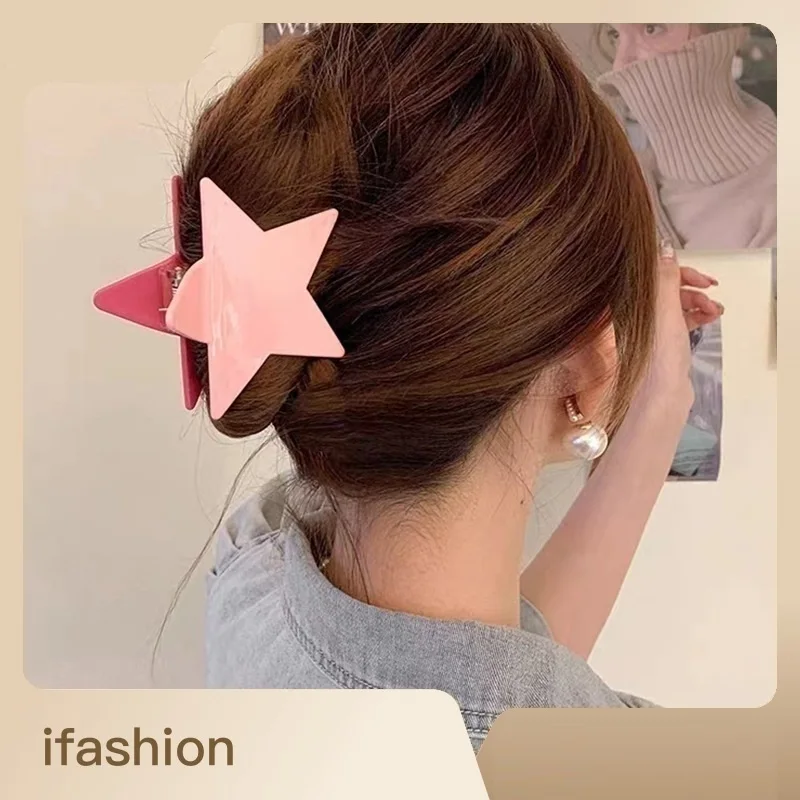 

Women's Hair Clips Large Hair Clip Ladies Barrette Stars Buckle for Hair Crabs Claw Japanese Korean Accessories