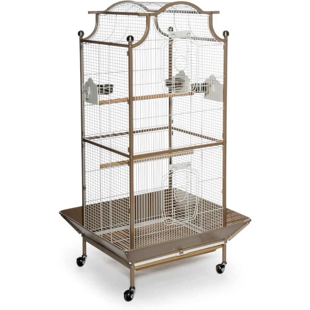 

Pagoda Cockatiel Cage, Coco and Cream, Suitable for large, medium, and small birds, they can freely play inside24.0Lx22.0Wx58.5H