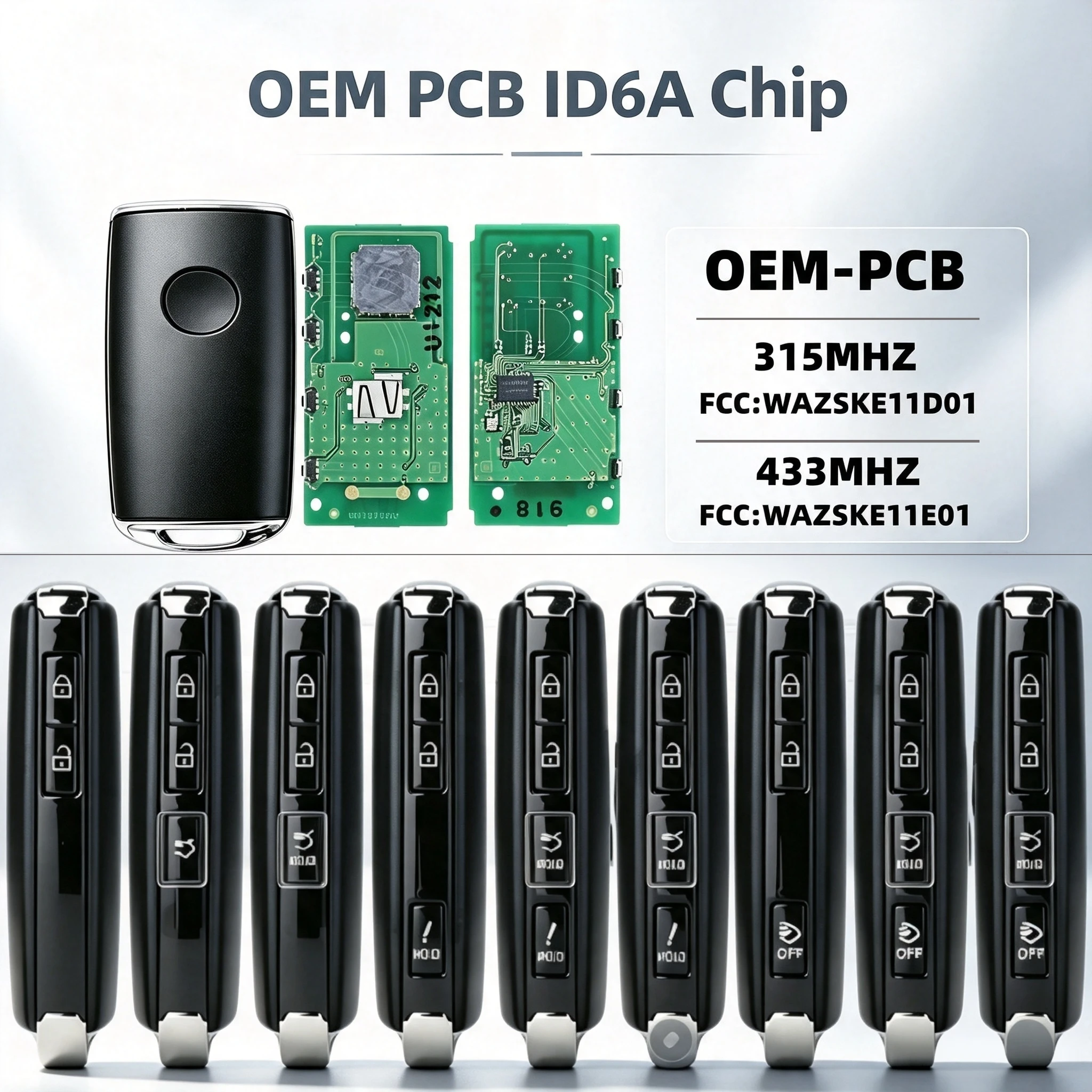 Oem-Pcb Is Suitable for Mazda 2019-2023 3 Cx-30 Cx-50 Cx-90 Smart Remote Key, Id6Achip 315Mhz Fcc:Wazske11D01/433Mhz Fcc:Wazske11E01