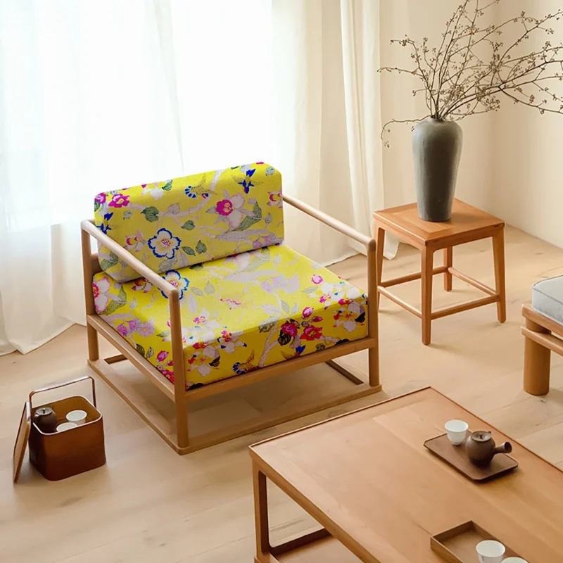 Custom Bench Cushions Livingroom Chair Seat Sofa Cushion Printed Cotton Linen Window Cushion Pad for Garden Seat Swing Backseat