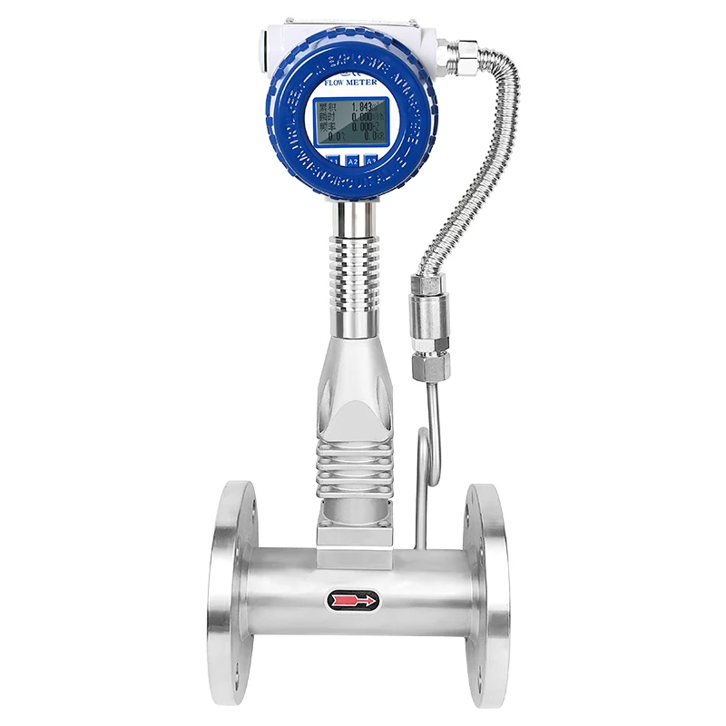 

Stainless Steel Vortex Digital Flowmeter OEM Logo Measures LPG Fuel Chlorine Natural Liquid Air for Water Oil Application