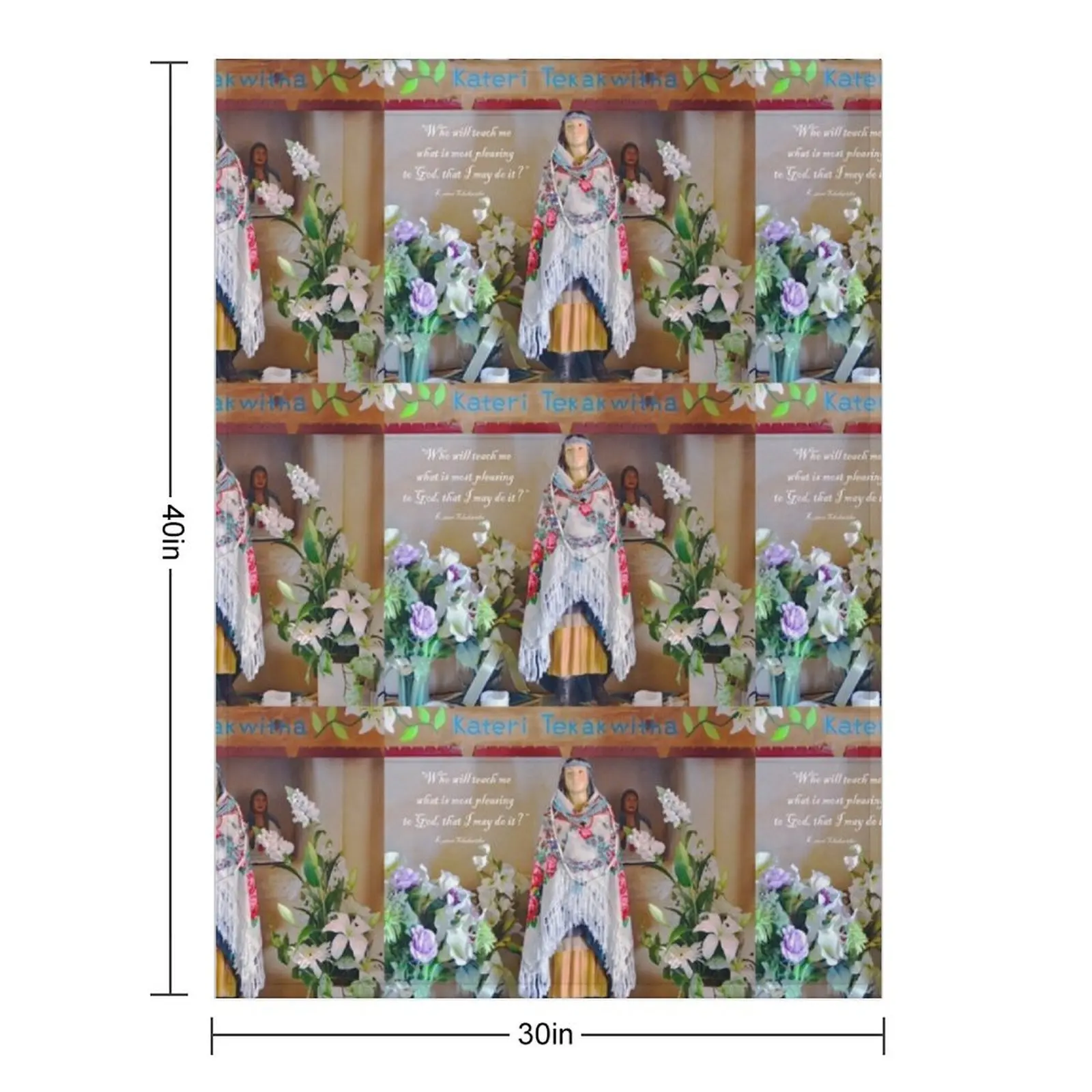 Saint Kateri Tekakwitha Isleta Pueblo New Mexico Throw Blanket Weighted Plaid on the sofa Soft Big Beach Blankets