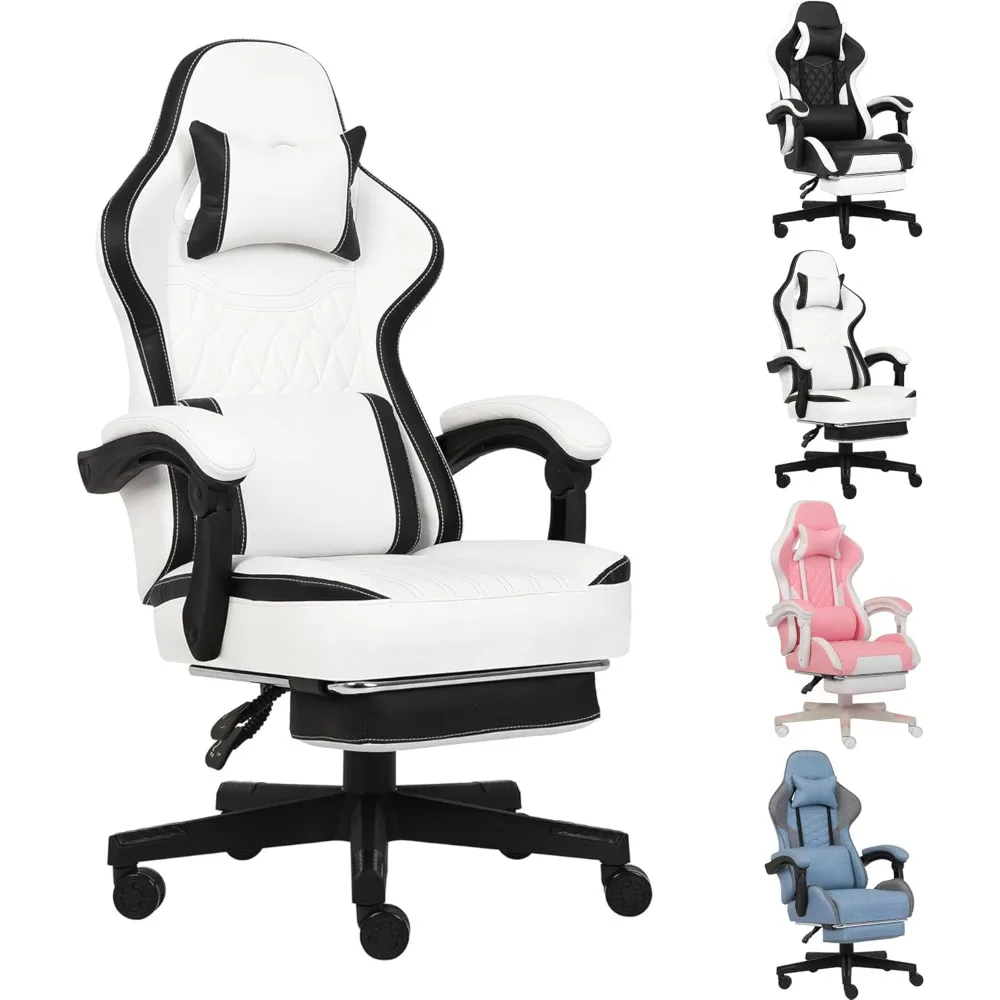 

Gaming Chair, Computer Gaming Chairs with Footrest, Linkage Armrests and Lumbar Support, High Back Ergonomic Office Chair for Ad