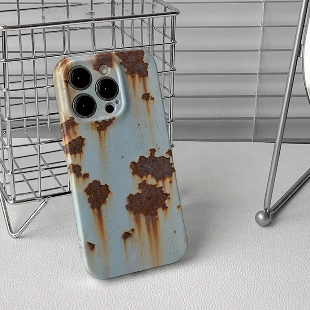 Funda de teléfono con aspecto de óxido Vintage, cubierta de teléfono de TPU a prueba de golpes inspirada en hierro Industrial para Iphone 15/14/13/12/11 ProMax