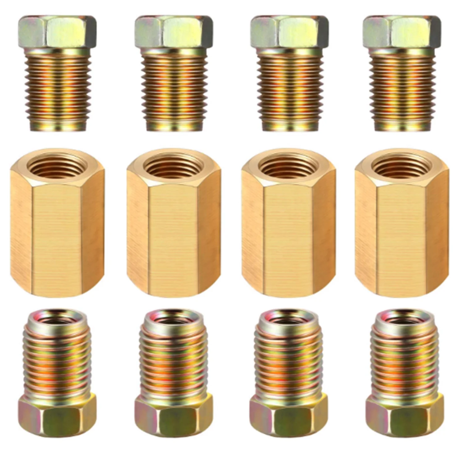 

1 Set 1/4" brake line 7/16-24 Inverted Brake Line Fittings with brass Unions Car Replacement Accessories