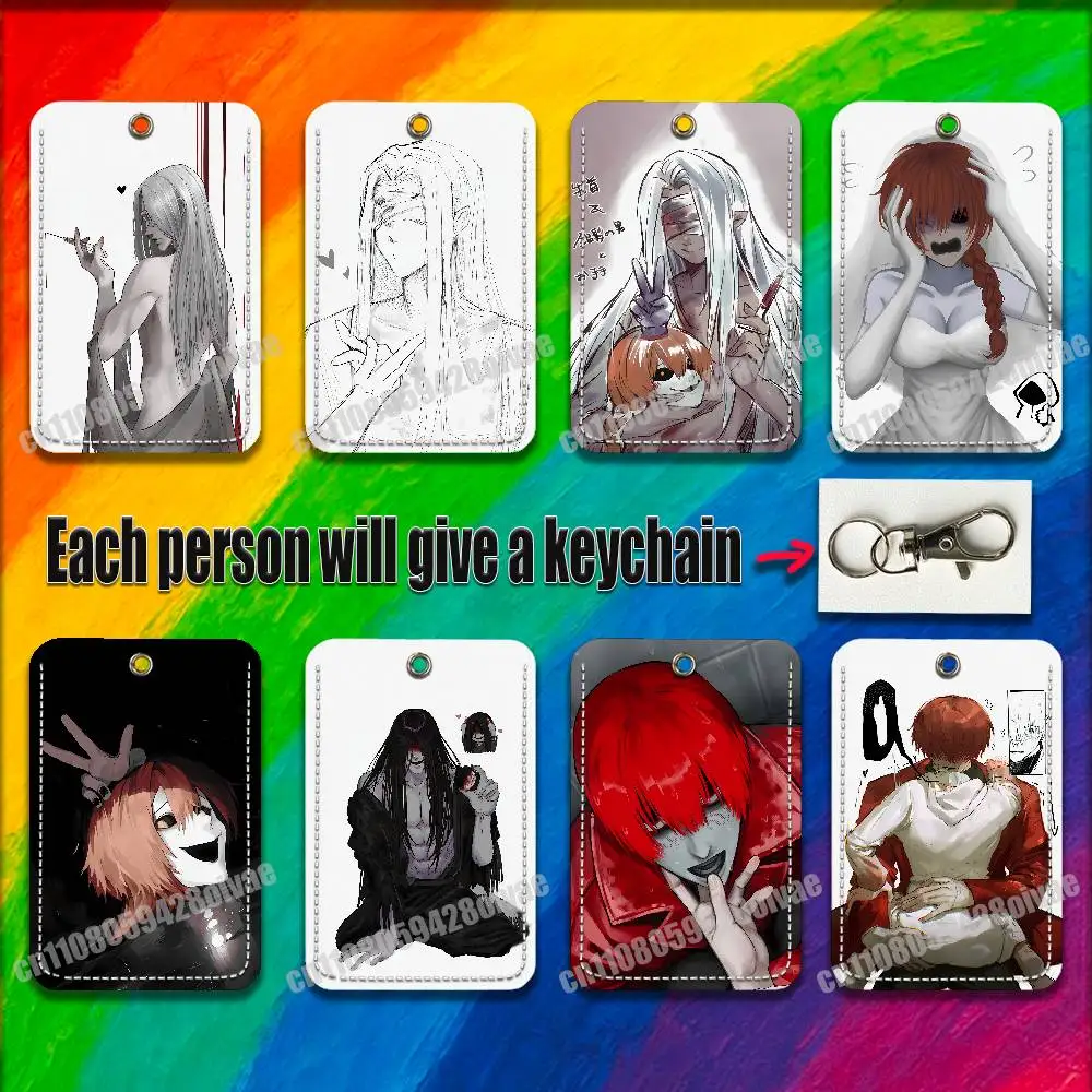 H-Homicipher Silver Crawling Scarletella For ID Clips Credit Bank Subway Card Holder Cover Sleeve Ornament  Leather Keychain