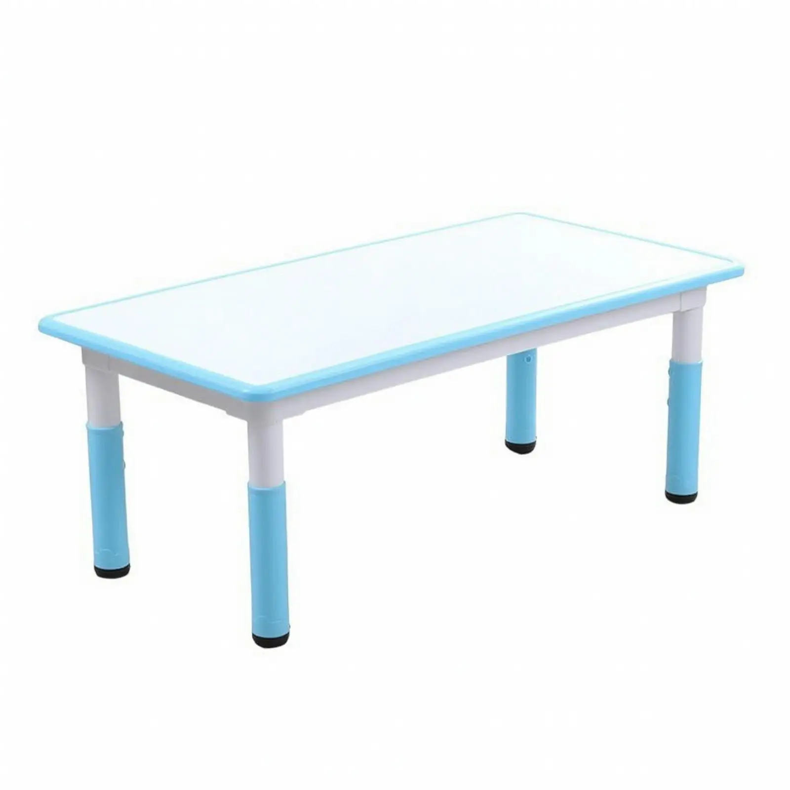 Kids Study Desk with Adjustable Height for Toddler Boys Girls Ergonomic White Blue Table for Playroom Classroom Furniture