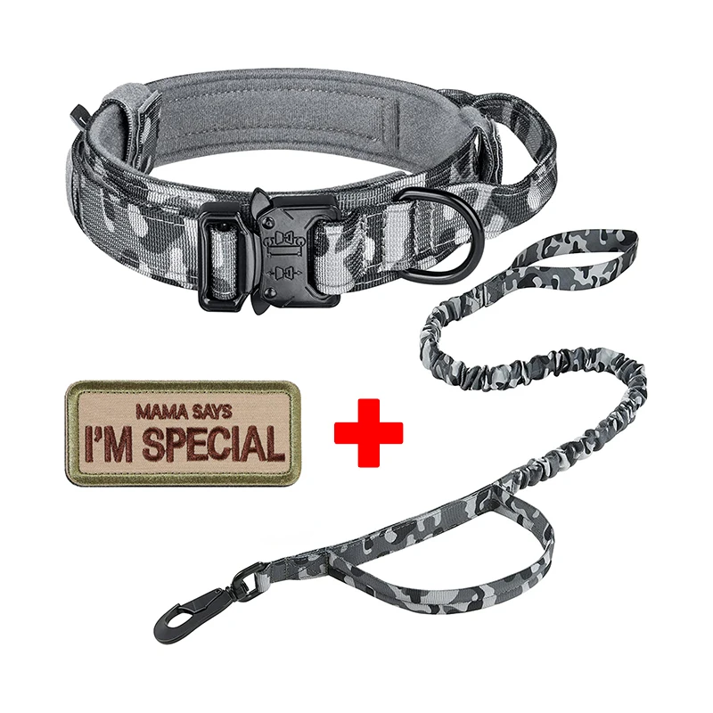 Tactical Dog Collar and Leash Set for Large Dogs Training and Walking