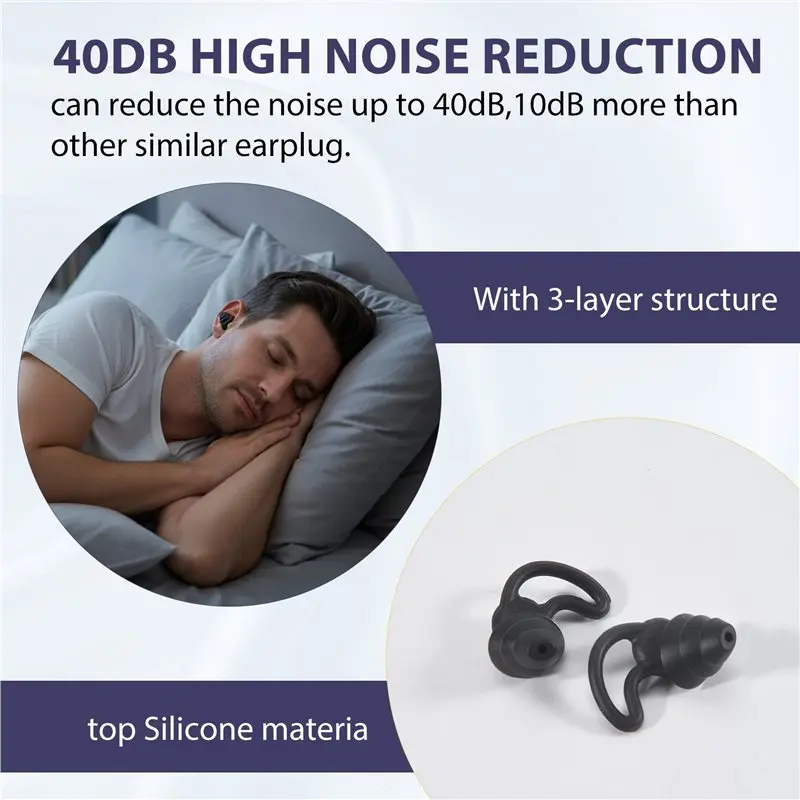 LXYB18B Soundproof Earplugs Three Layer Silicone Earplugs Waterproof Swimming Ear Plugs Sleep Noise Reduction Comfortable Easy T