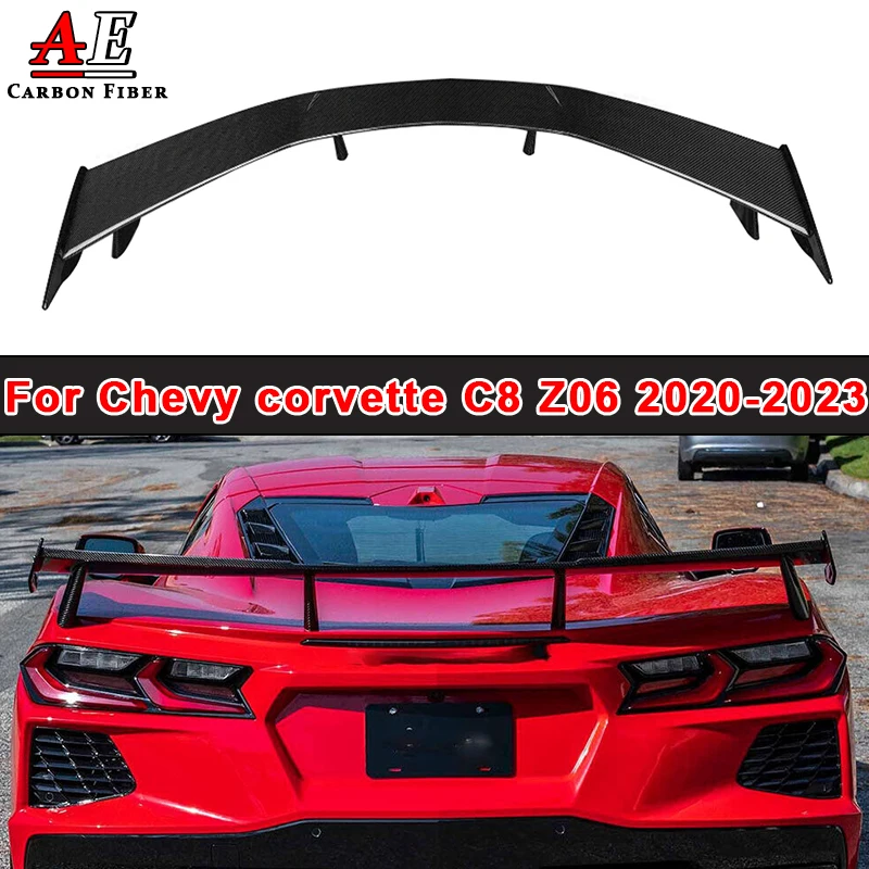 

Для Chevy corvette C8 Z06 задний спойлер из углеродного волокна, крышка багажника, направляющая для губ, хвостовое крыло, сплиттер, автомобильные аксессуары, комплект кузова
