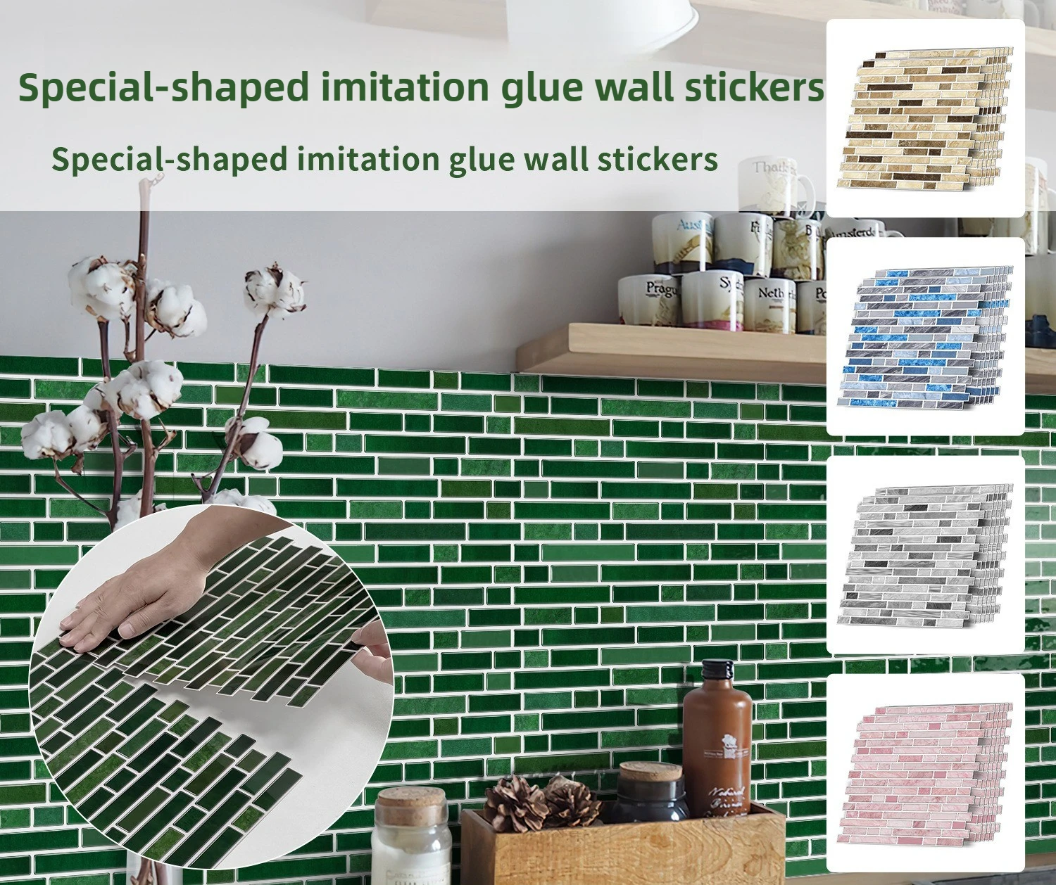 Self-Adhesive PVC Irregular Tiles 30.5x30.5cm 12pcs Waterproof DIY Resin Effect Wall Decals for Kitchen Bathroom Renovators