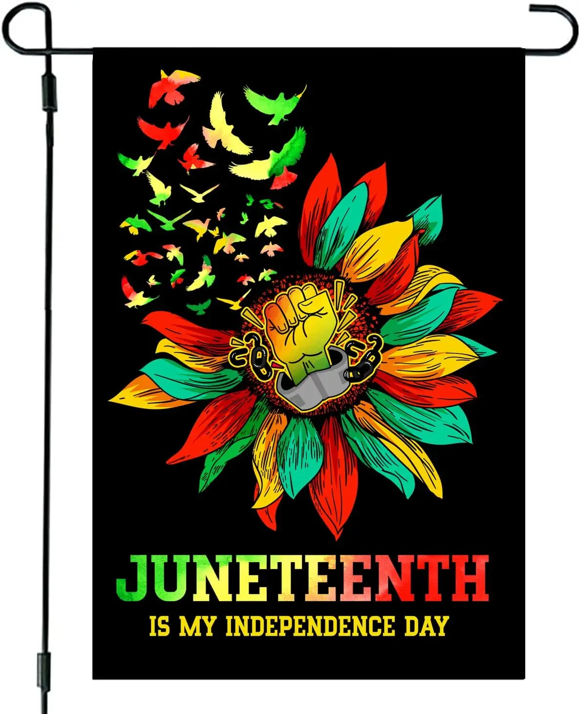 Juneteenth Flag June 19 1865 American Emancipation Black Freedom Celebration Yard Outdoor, Garden Flag 12x18 Double Side, Junete