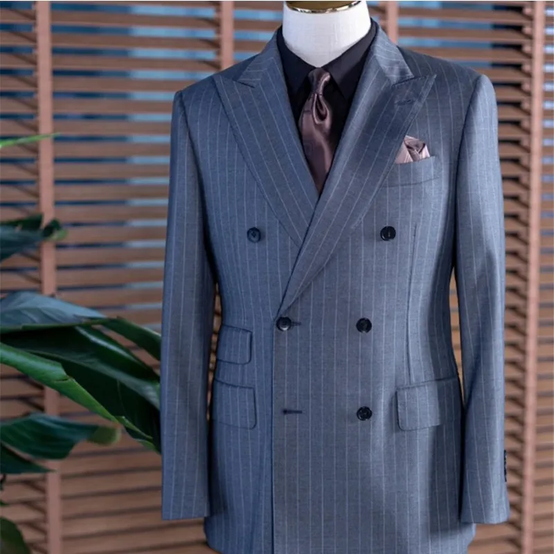 2024 Boutique high-end new men's English wedding suit top Fashion Business casual trend handsome