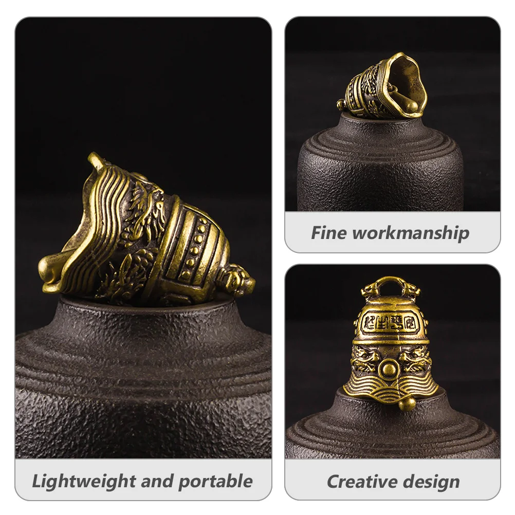 

3Pcs Handmade Brass Bell Pendant Unique Vintage Shape Hanging Decorative Bell Decor Pendant for Keychain Ornament