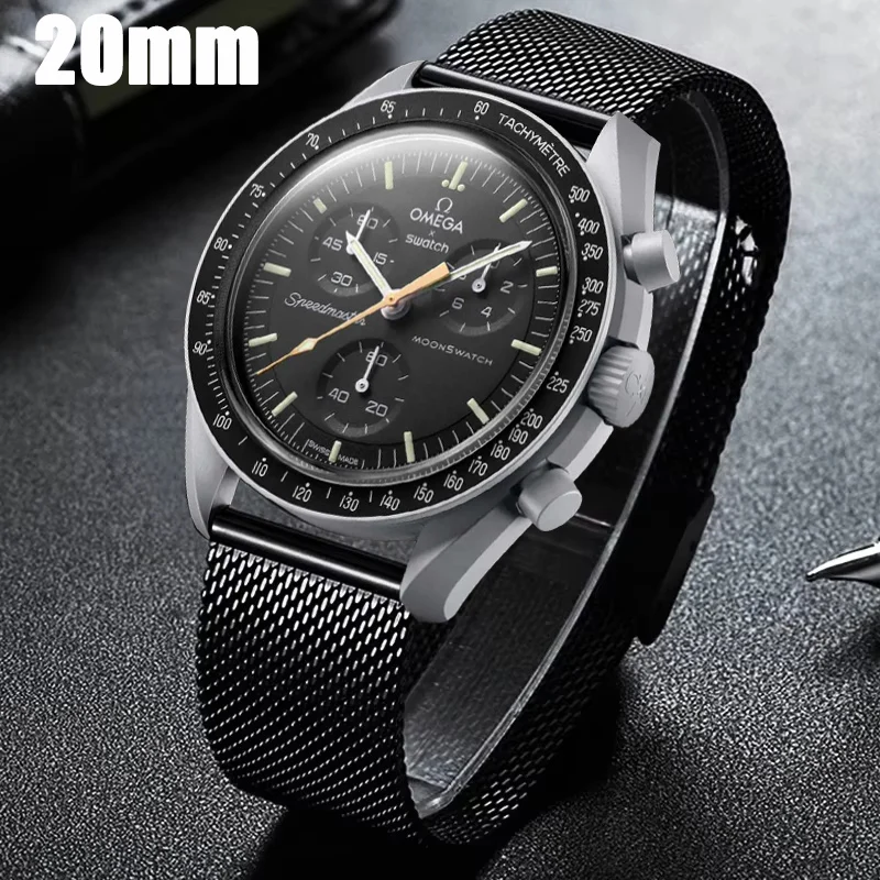 20mm Milanese Strap For Omega X Swatch Joint MoonSwatch Stianless Steel Wirstband Bracelet For MoonSwatch Watchband Accessories