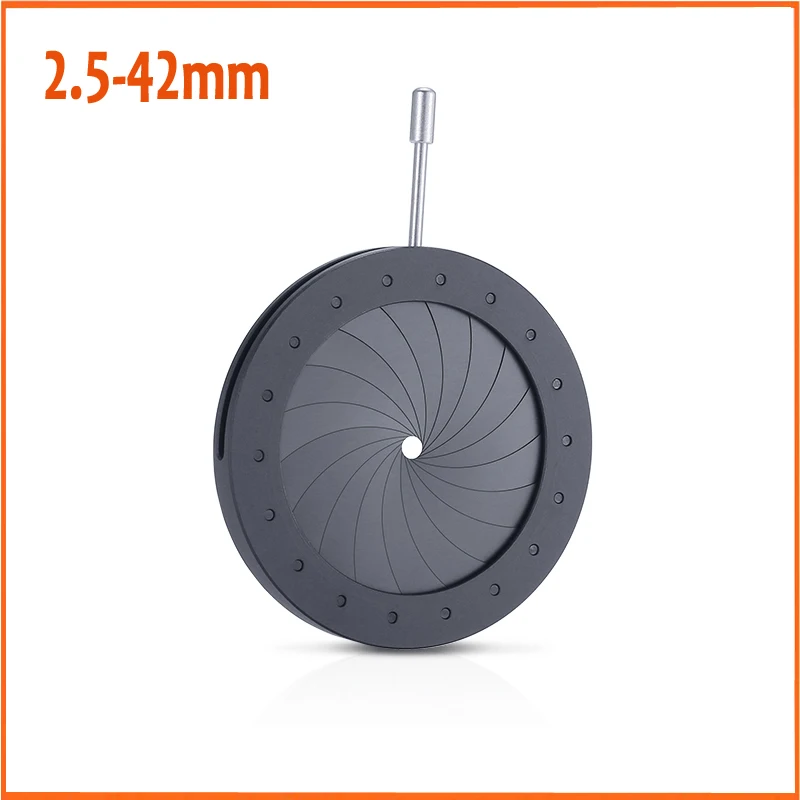 

1pc 2.5-42mm Adjustable Zoom Iris Diaphragm Aperture Condenser for Digital Camera Microscope Concentrator with 18pcs Blades